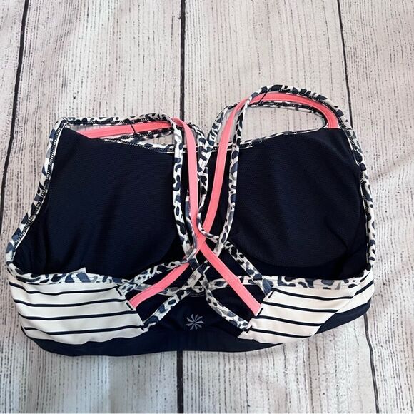 Athleta Animal Print /Stripe Strappy Sports Bra Size L - Picture 3 of 6